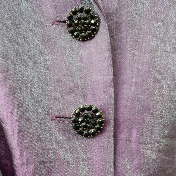Vintage Victor Costa Metallic Purple Blazer 8 - Picture 7 of 8